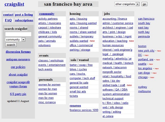 old craigslist The beginners guide to coming up with billion dollar ideas