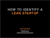 How to Identify a lean startup