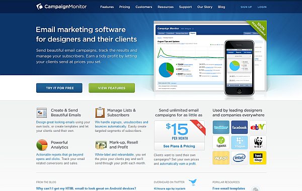 Great landing page with features